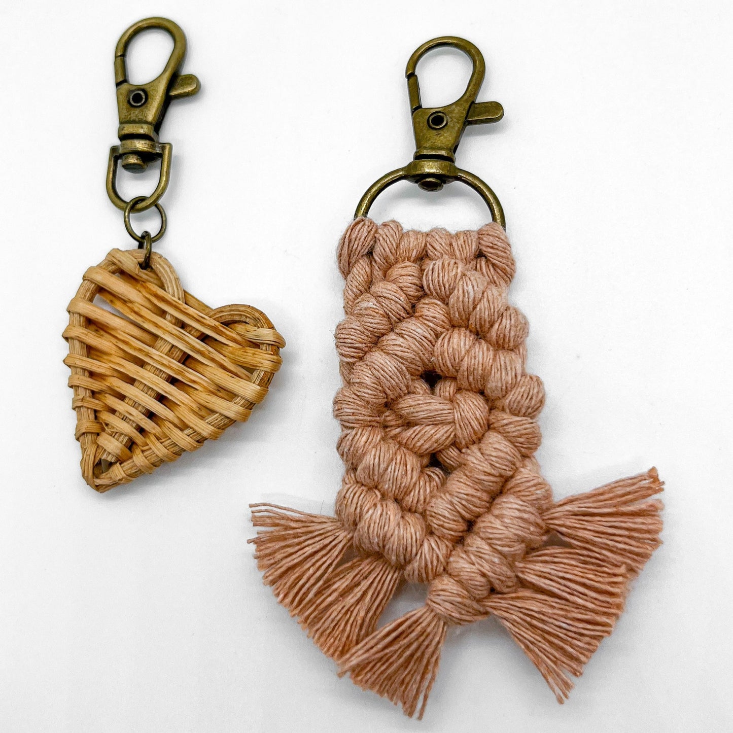 Rattan Heart Keychain