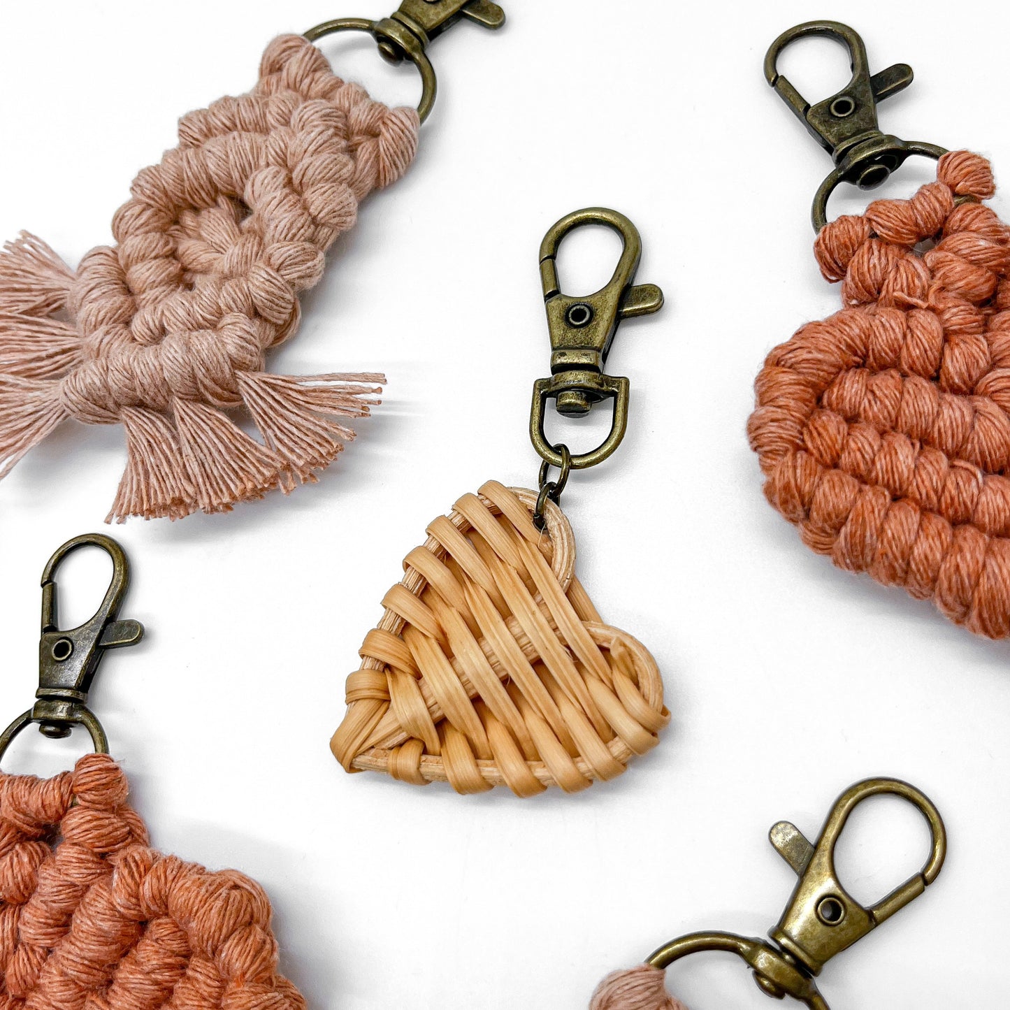 Rattan Heart Keychain