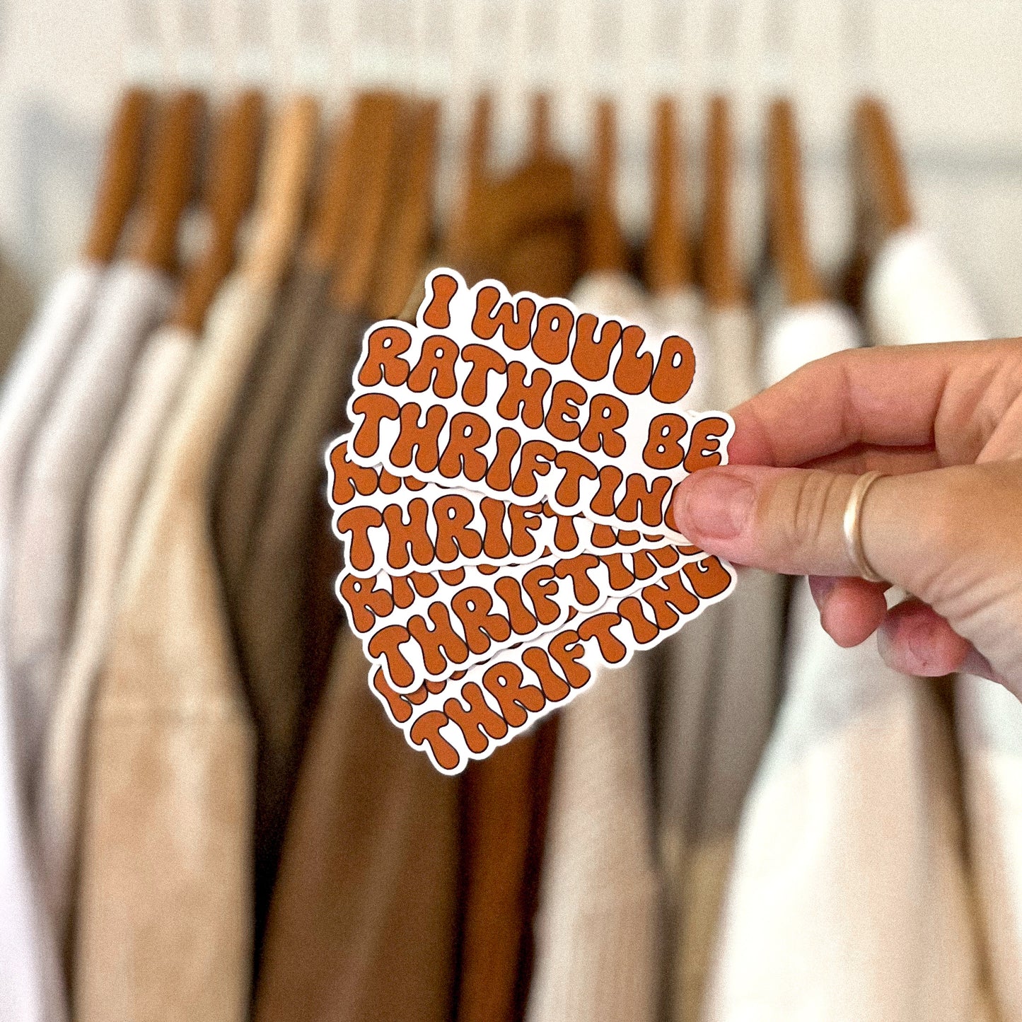 I Would Rather Be Thrifting Sticker