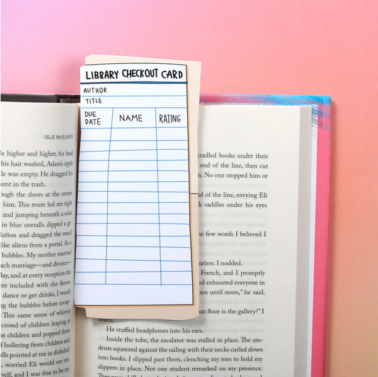 Library Checkout Card Bookmark