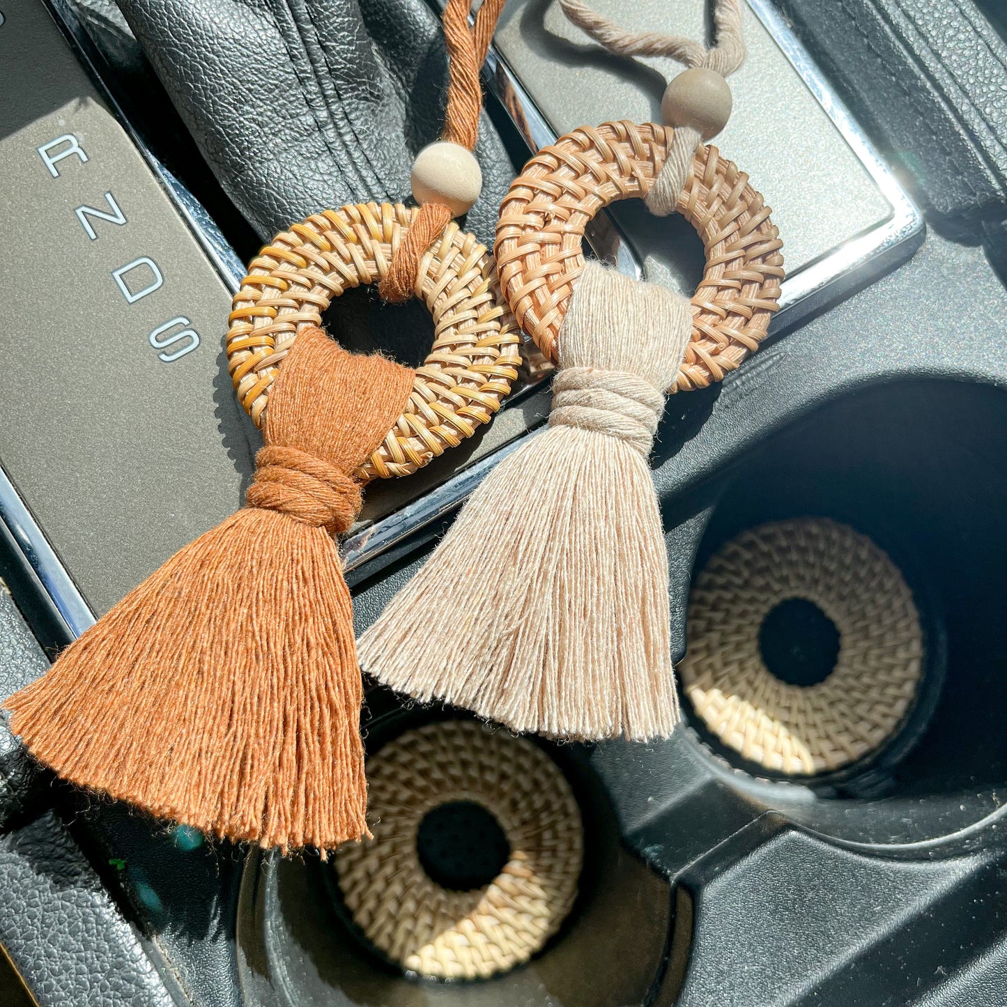 Rattan Car Coasters Set of Two